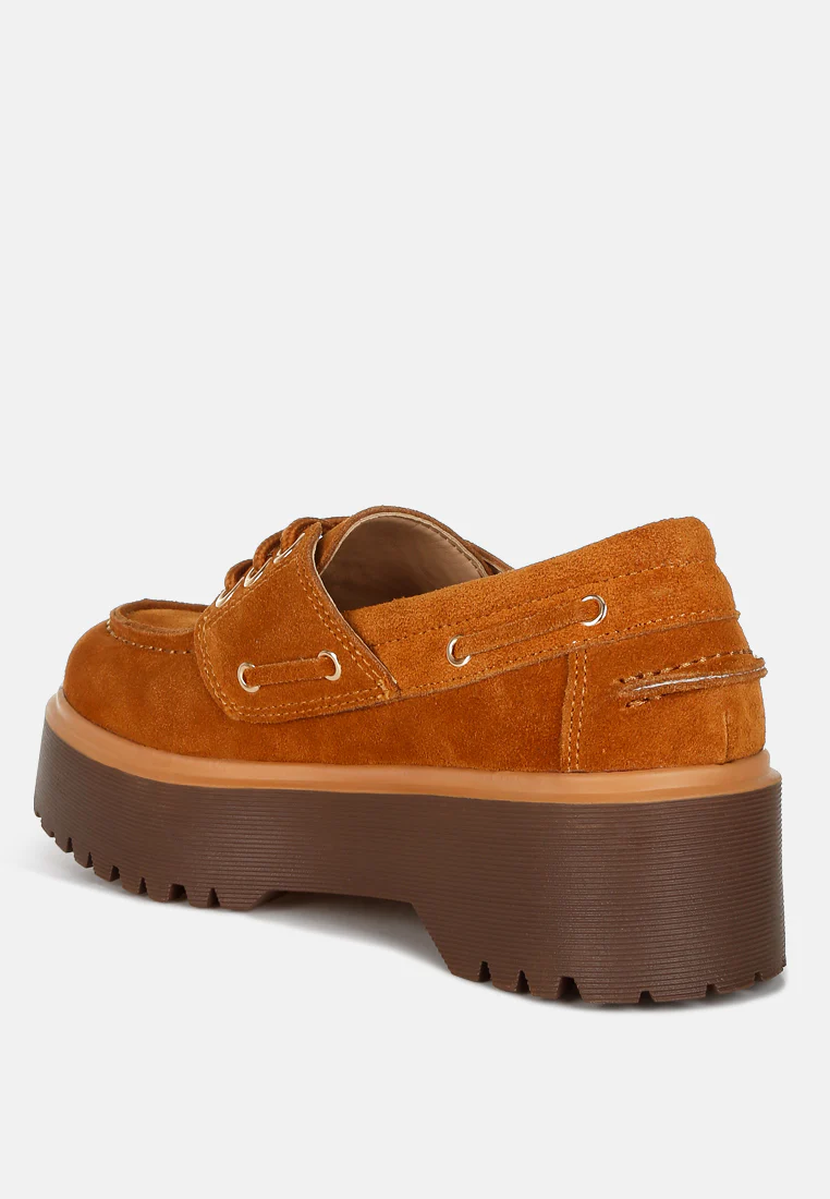 Cuckatoos Chunky Real Suede Leather Oxford Loafers - Image 3