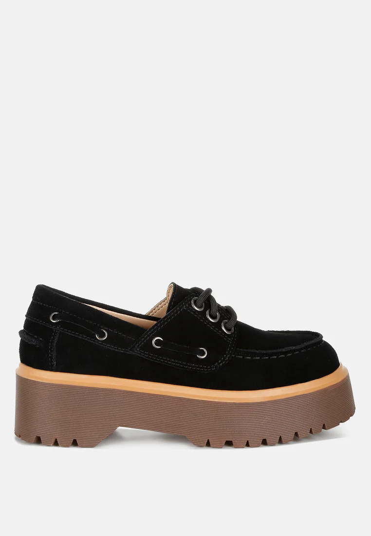 Cuckatoos Chunky Real Suede Leather Oxford Loafers - Image 6