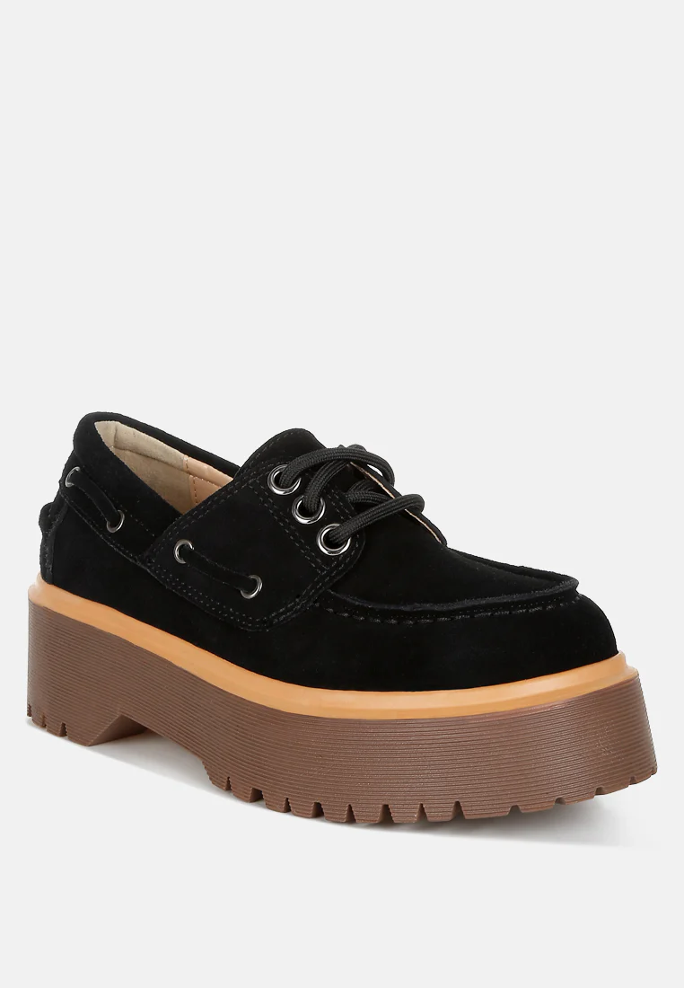 Cuckatoos Chunky Real Suede Leather Oxford Loafers - Image 7