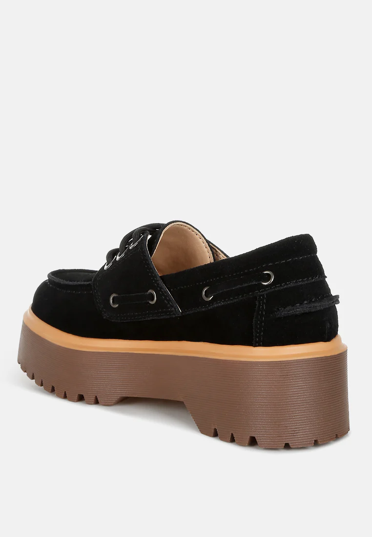 Cuckatoos Chunky Real Suede Leather Oxford Loafers - Image 8