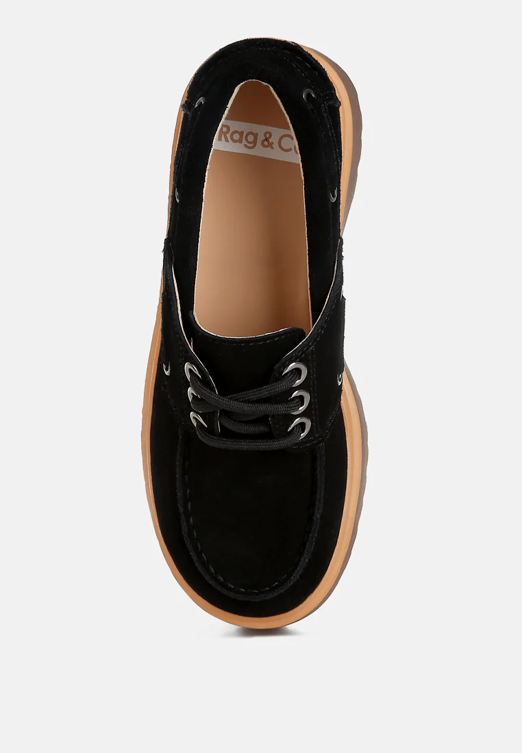 Cuckatoos Chunky Real Suede Leather Oxford Loafers - Image 9