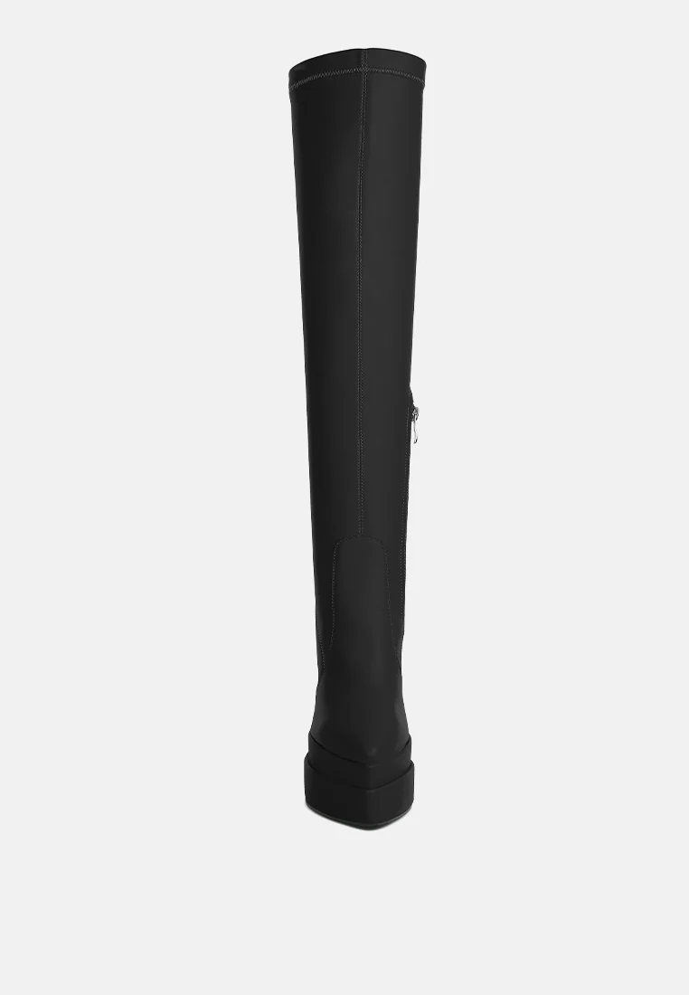 CYBER-PUNK High Platform Long Boots in Black - Image 3