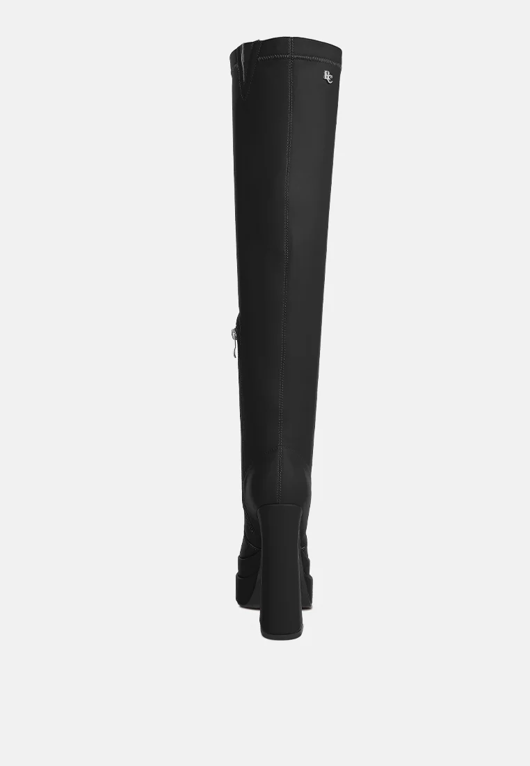 CYBER-PUNK High Platform Long Boots in Black - Image 5