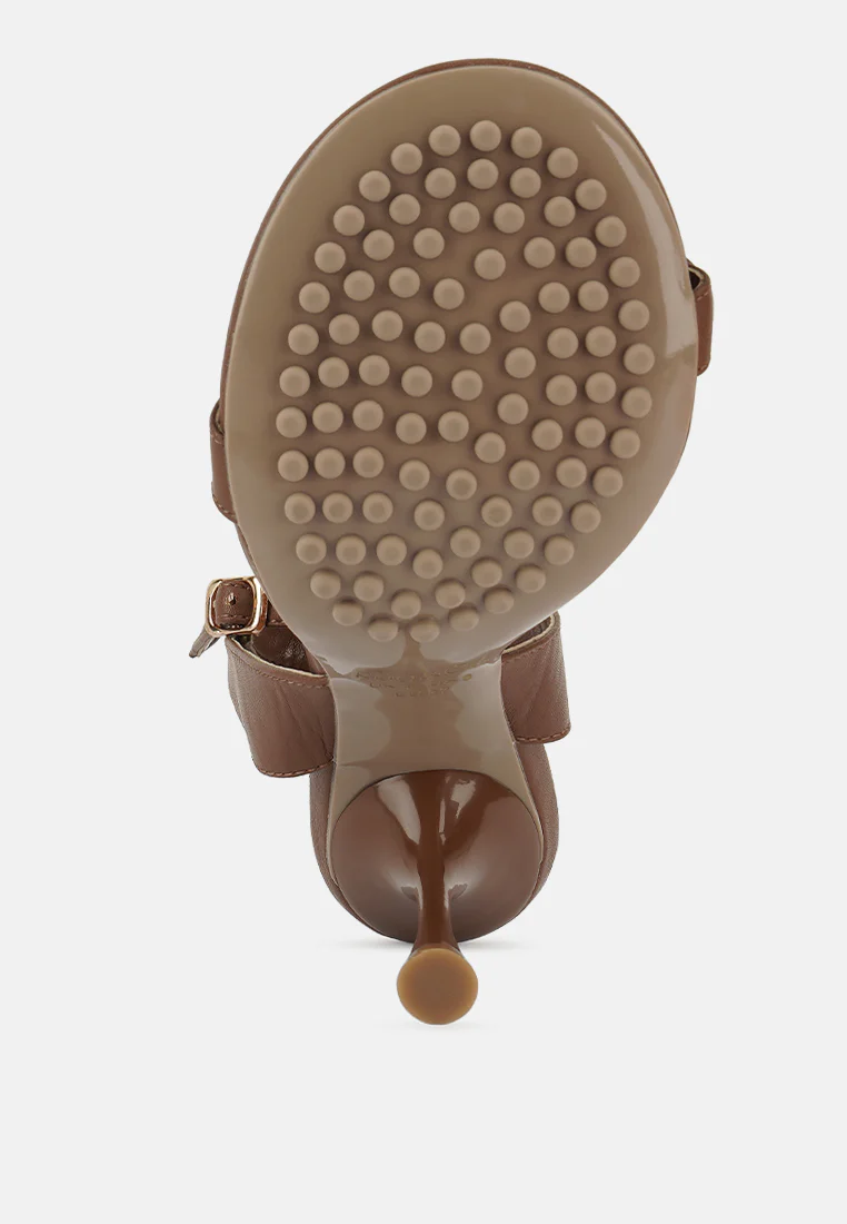 DAENERYS Mocca Horsebit Embellished Sandals - Image 7