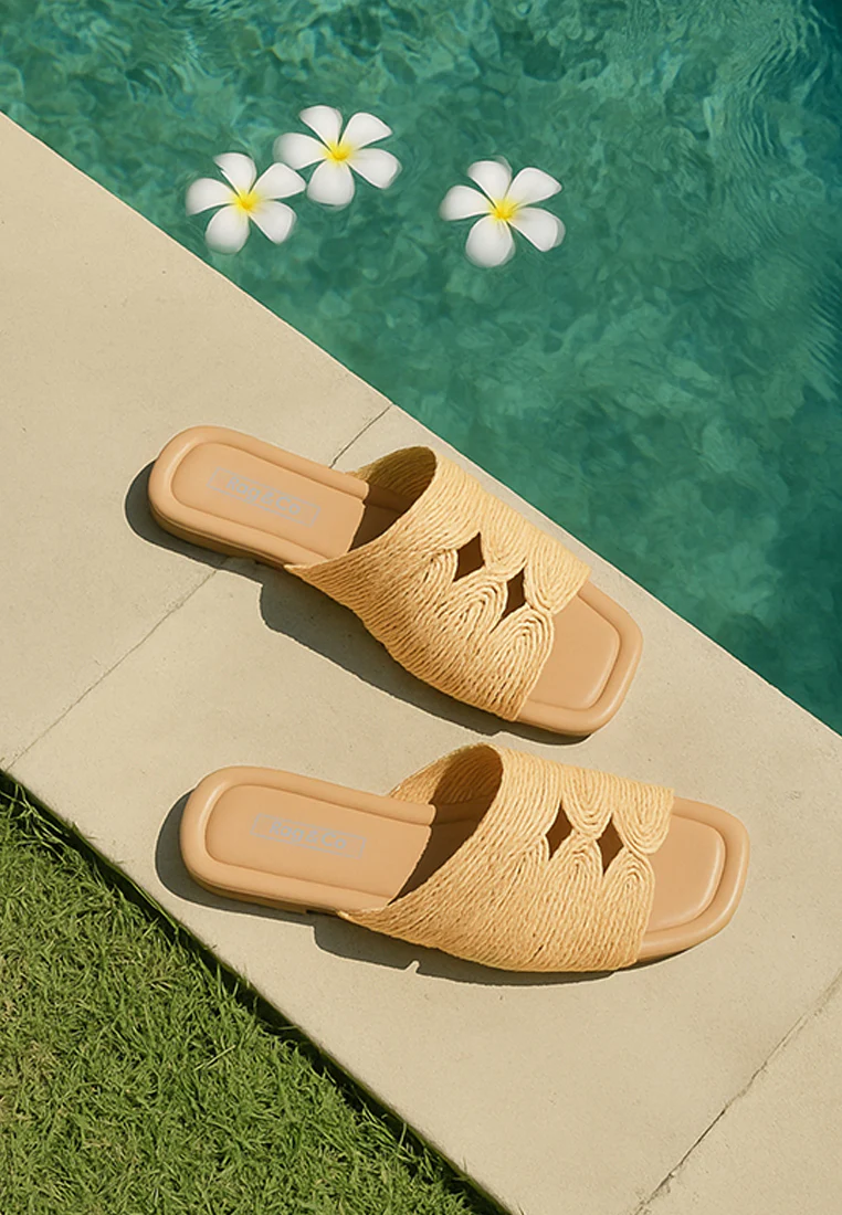 Daisy Doe Raffia Square Toe Flats - Image 12