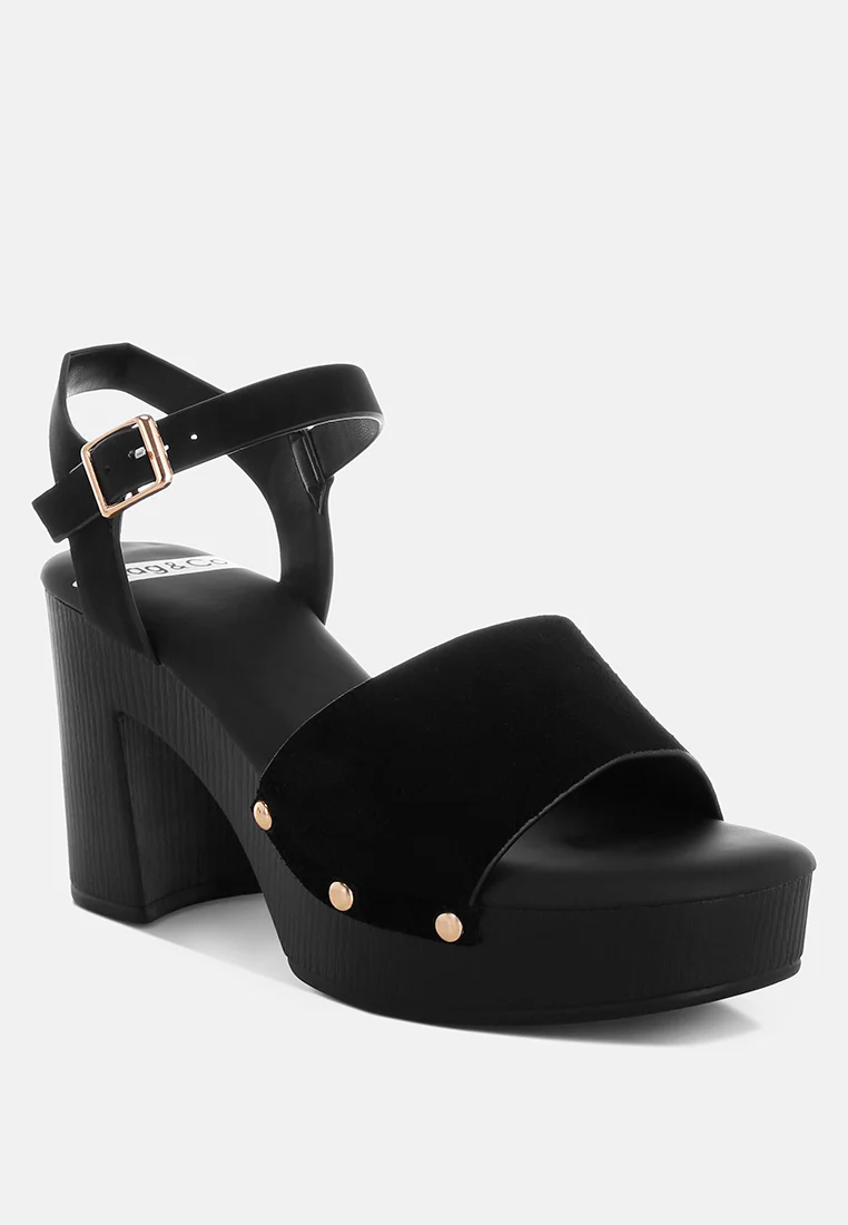 Daniela Genuine Suede Leather High Block Sandals - Image 10