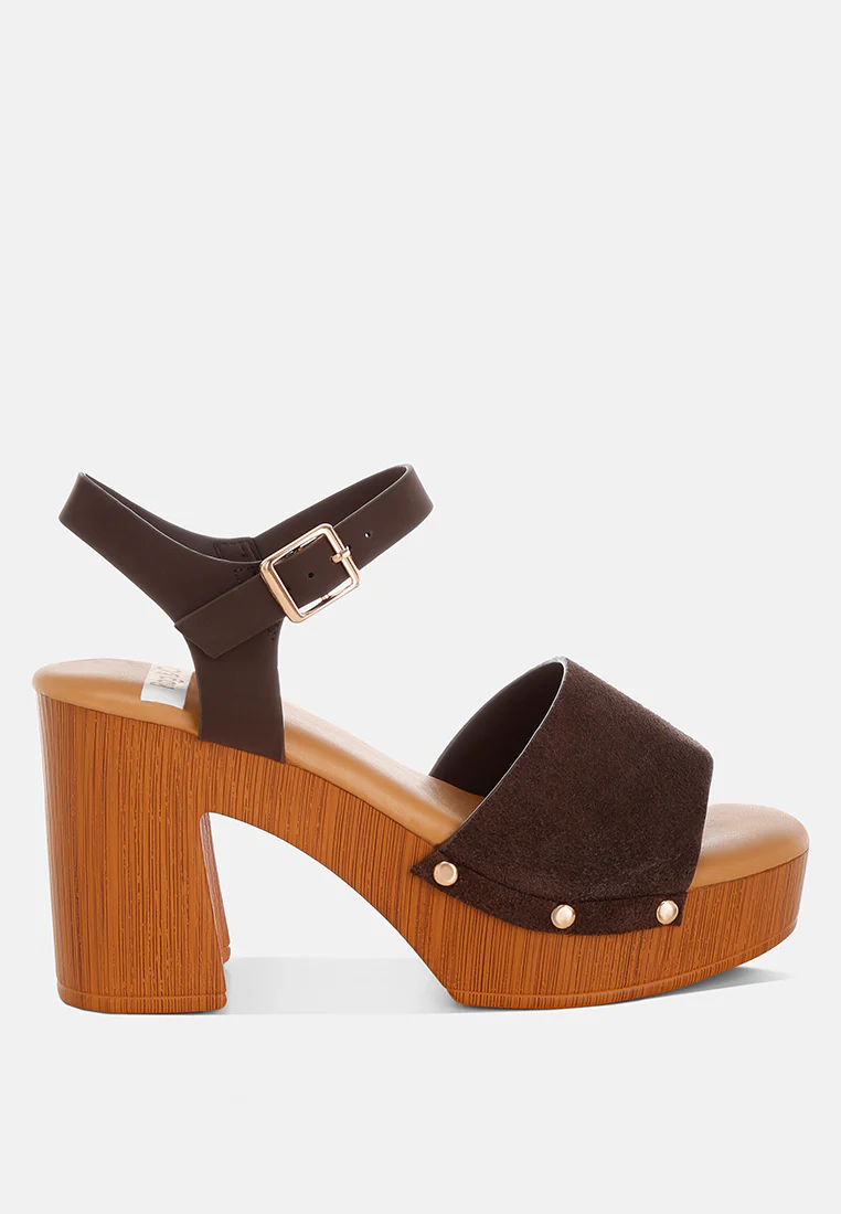 Daniela Genuine Suede Leather High Block Sandals - Image 16