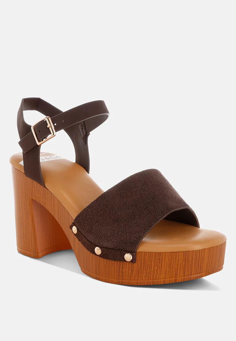 Daniela Genuine Suede Leather High Block Sandals - Image 18