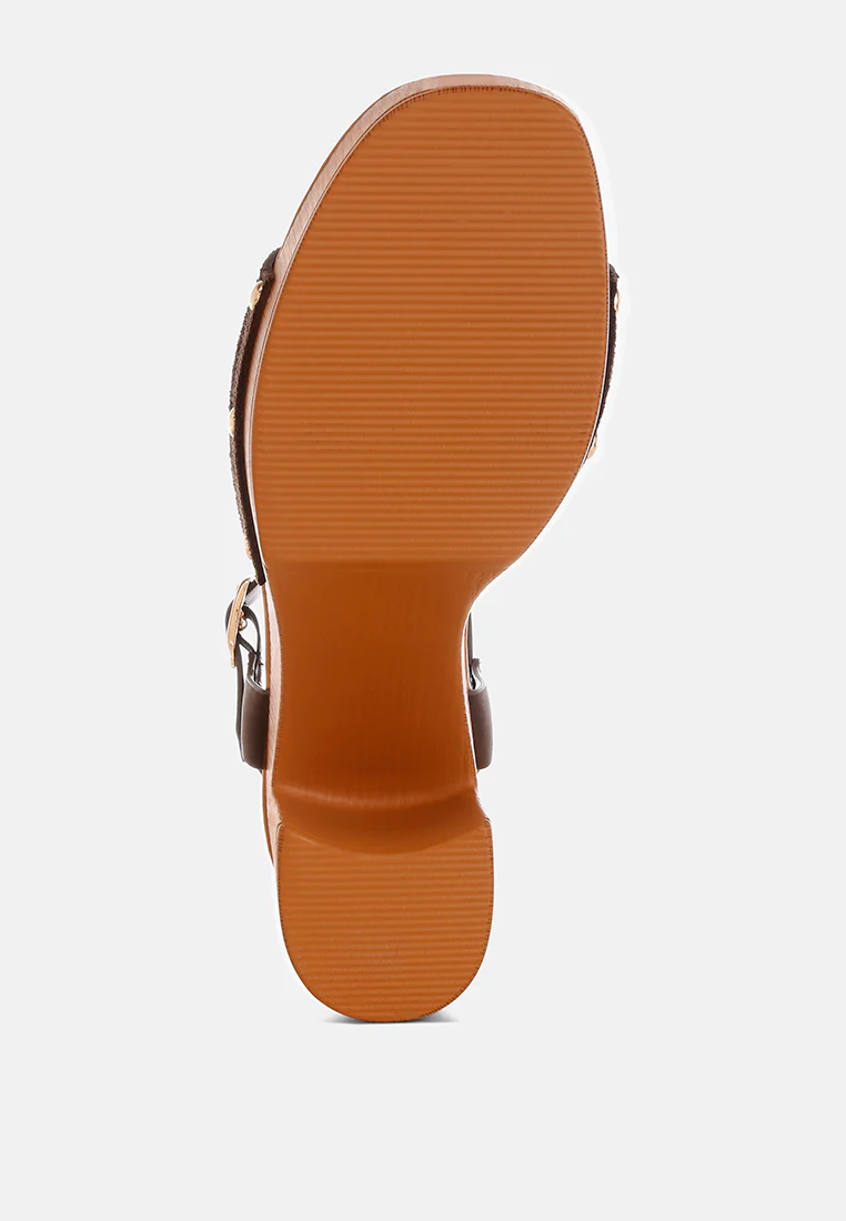 Daniela Genuine Suede Leather High Block Sandals - Image 21