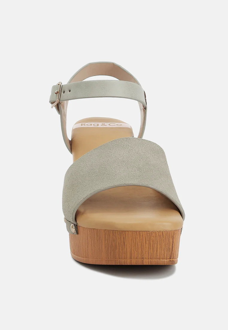 Daniela Genuine Suede Leather High Block Sandals - Image 3
