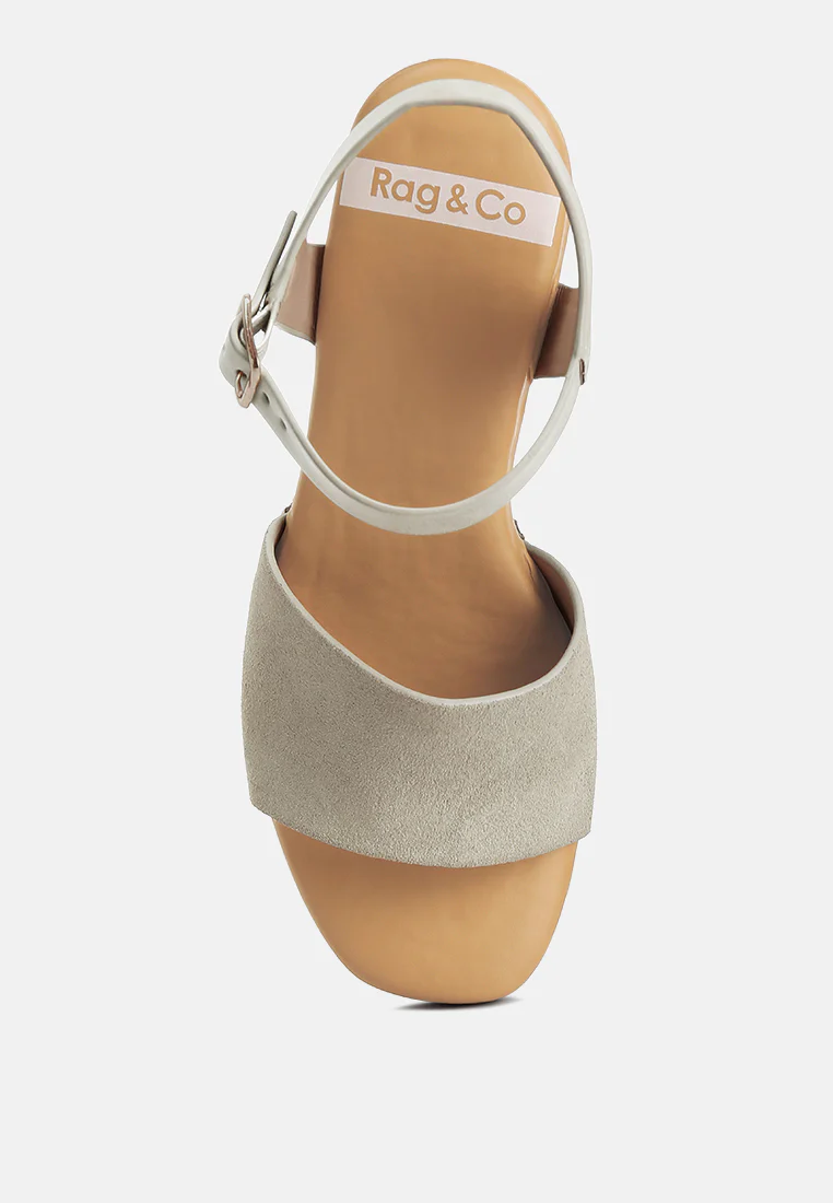 Daniela Genuine Suede Leather High Block Sandals - Image 6