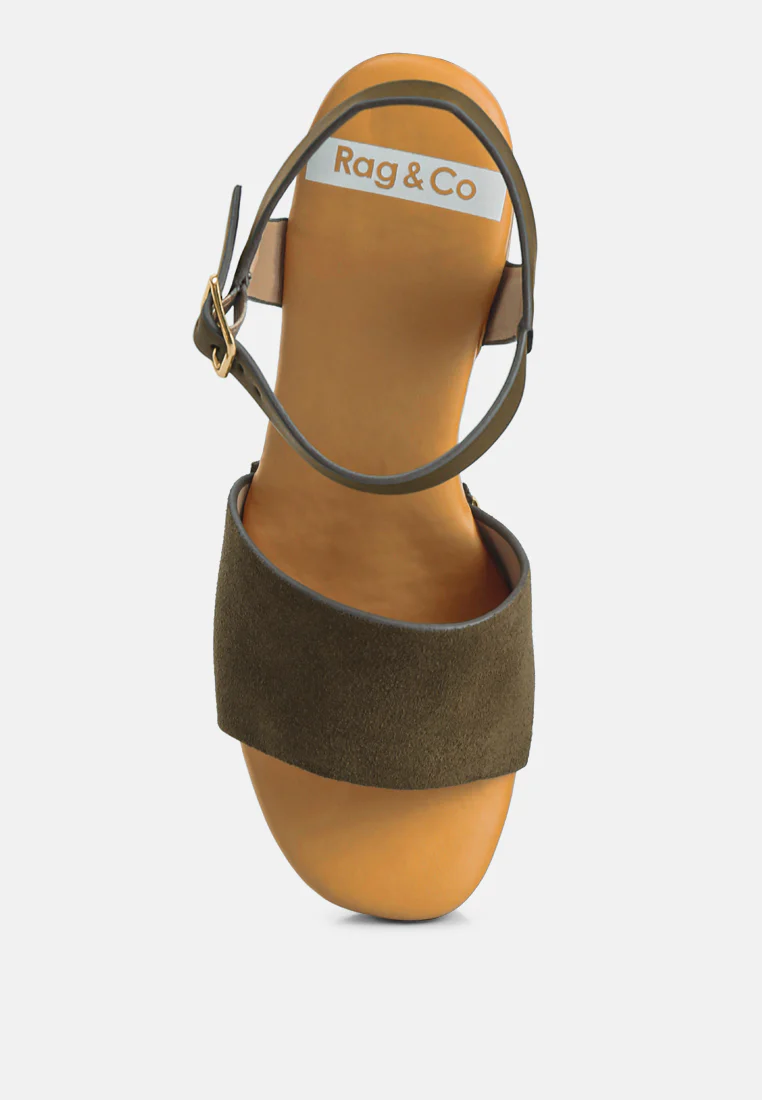 Daniela Genuine Suede Leather High Block Sandals - Image 6
