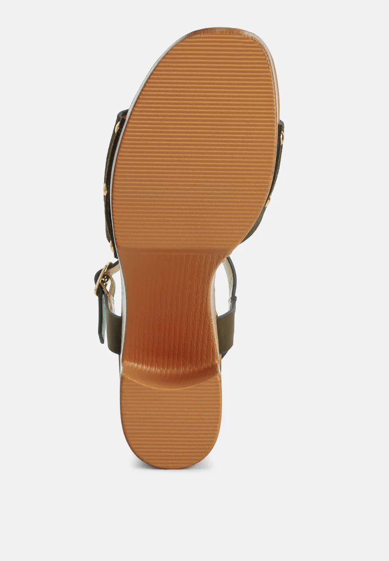 Daniela Genuine Suede Leather High Block Sandals - Image 7