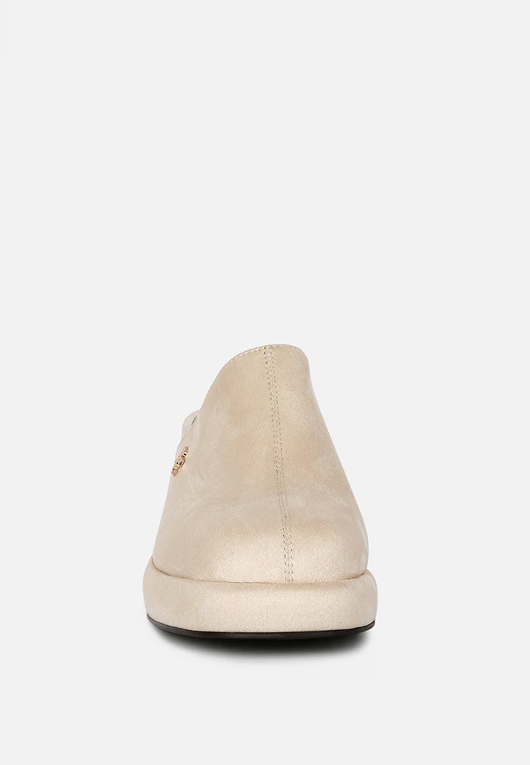 DELAUNAY Beige Suede Heeled Mule Sandals - Image 3