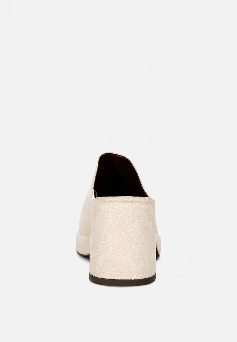 DELAUNAY Beige Suede Heeled Mule Sandals - Image 5