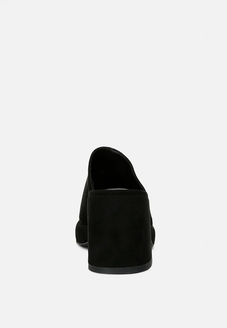 DELAUNAY Black Suede Heeled Mule Sandals - Image 5