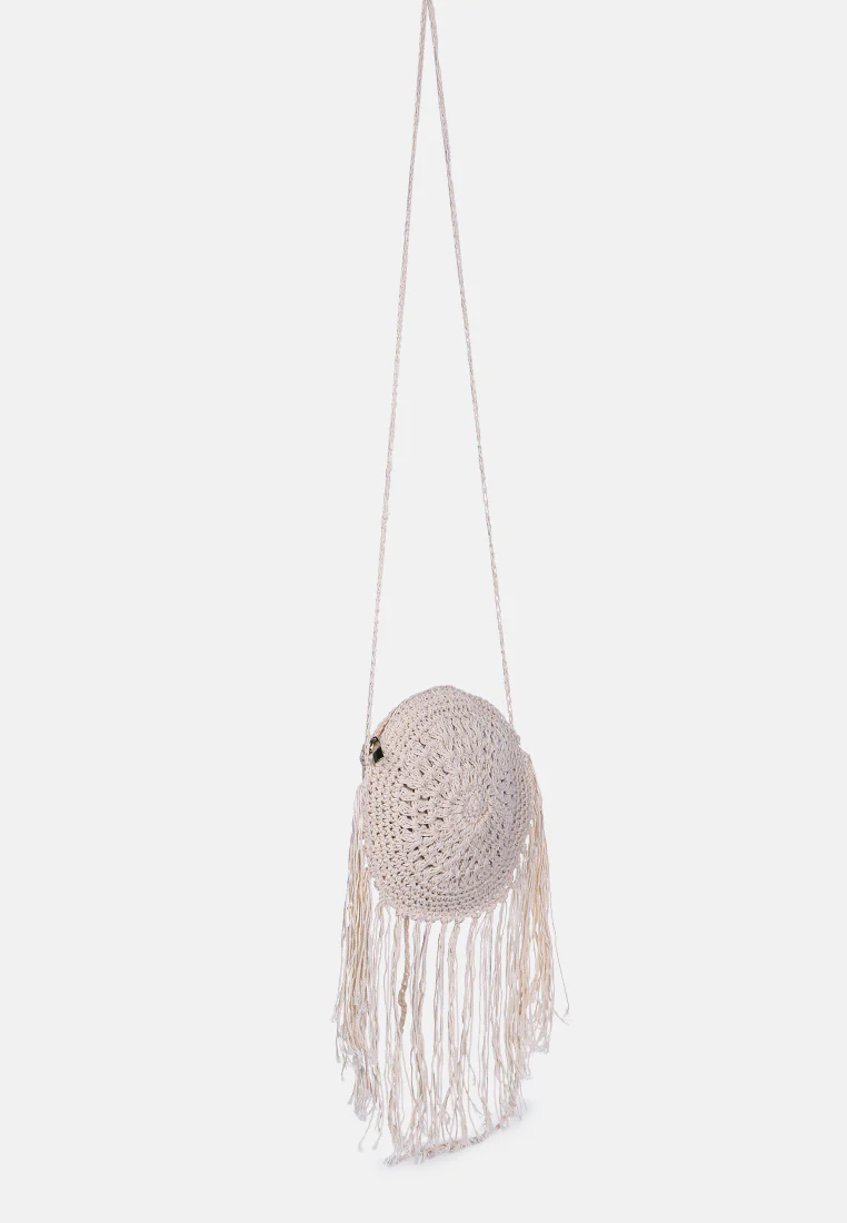 DREAM-CATCHER Handmade Crochet Boho Round Bag - Image 3
