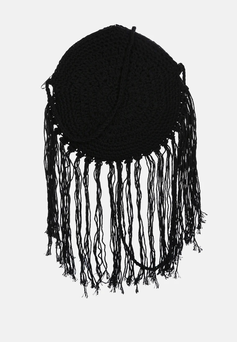 DREAM-CATCHER Handmade Crochet Boho Round Bag - Image 4