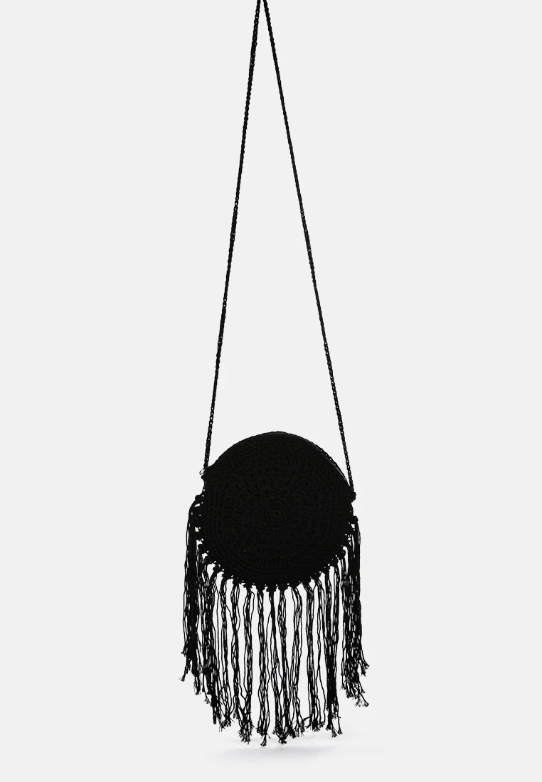 DREAM-CATCHER Handmade Crochet Boho Round Bag - Image 5