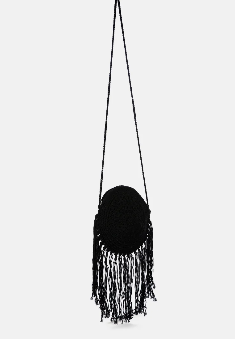 DREAM-CATCHER Handmade Crochet Boho Round Bag - Image 6