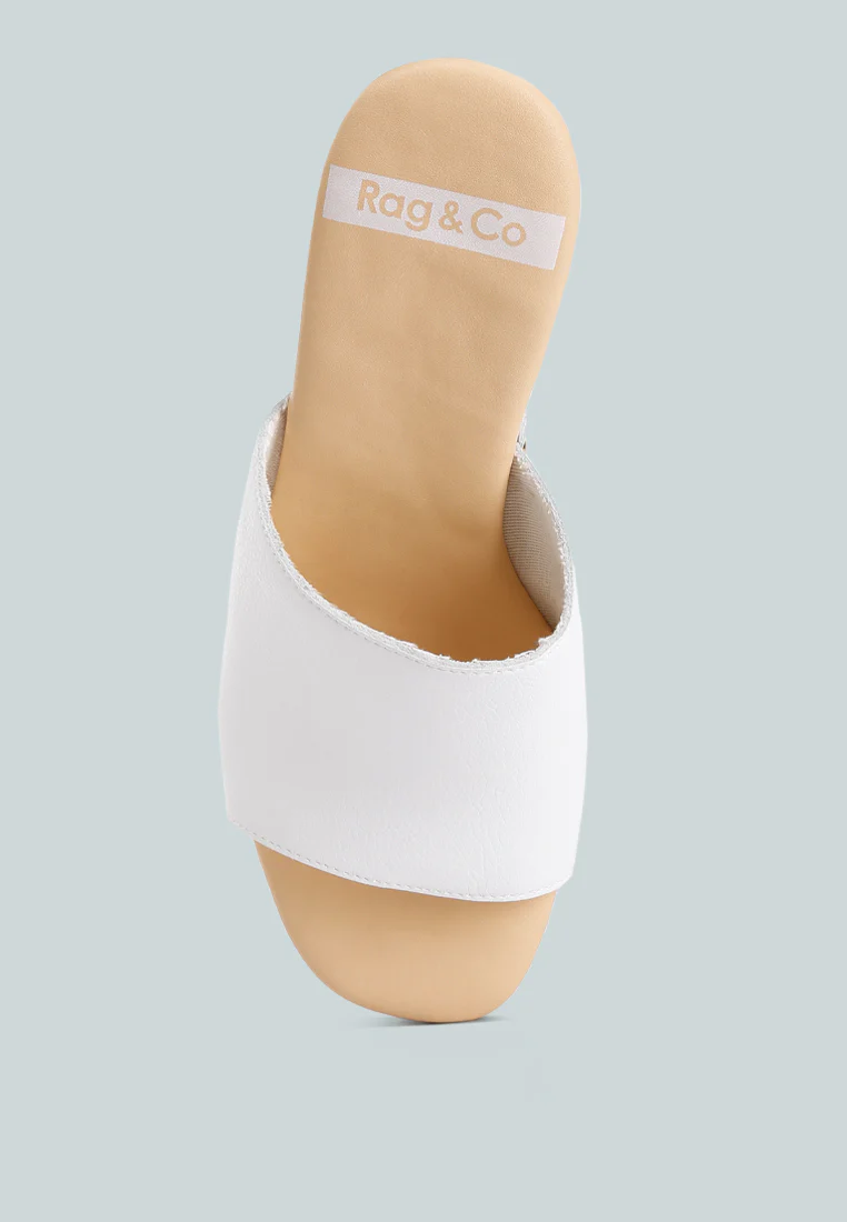 Drew Recycled Leather Block Heel Clogs In White - Image 6