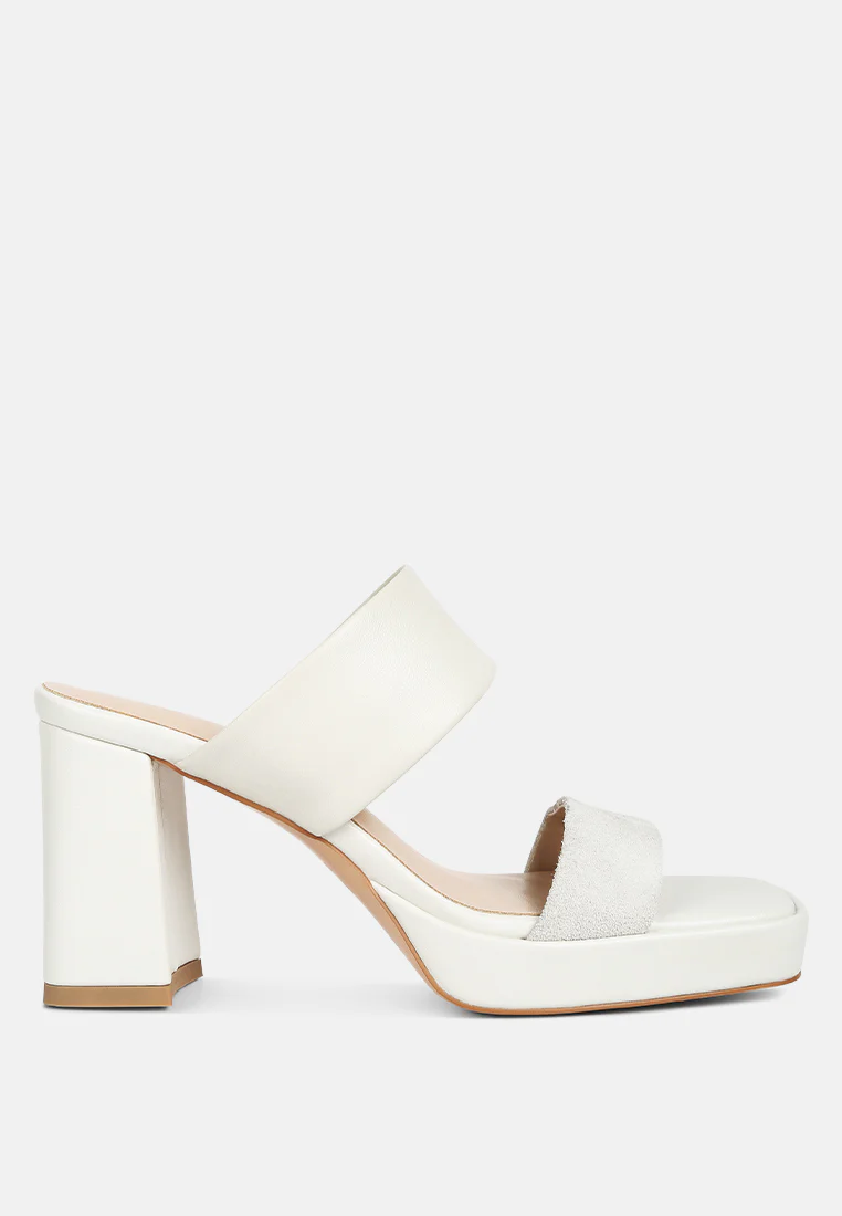 Eddlia Slip On Platform Sandals In Off White - Image 2
