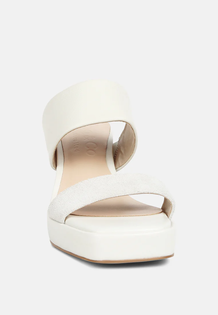 Eddlia Slip On Platform Sandals In Off White - Image 3