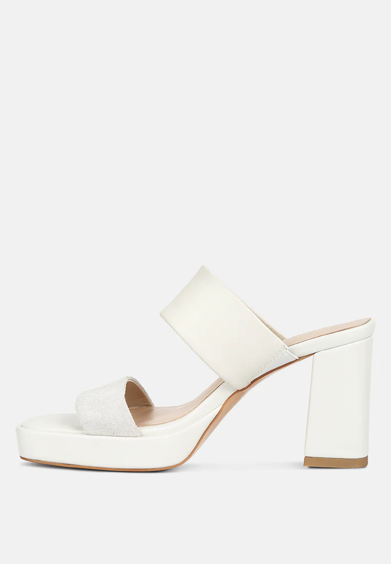 Eddlia Slip On Platform Sandals In Off White - Image 4