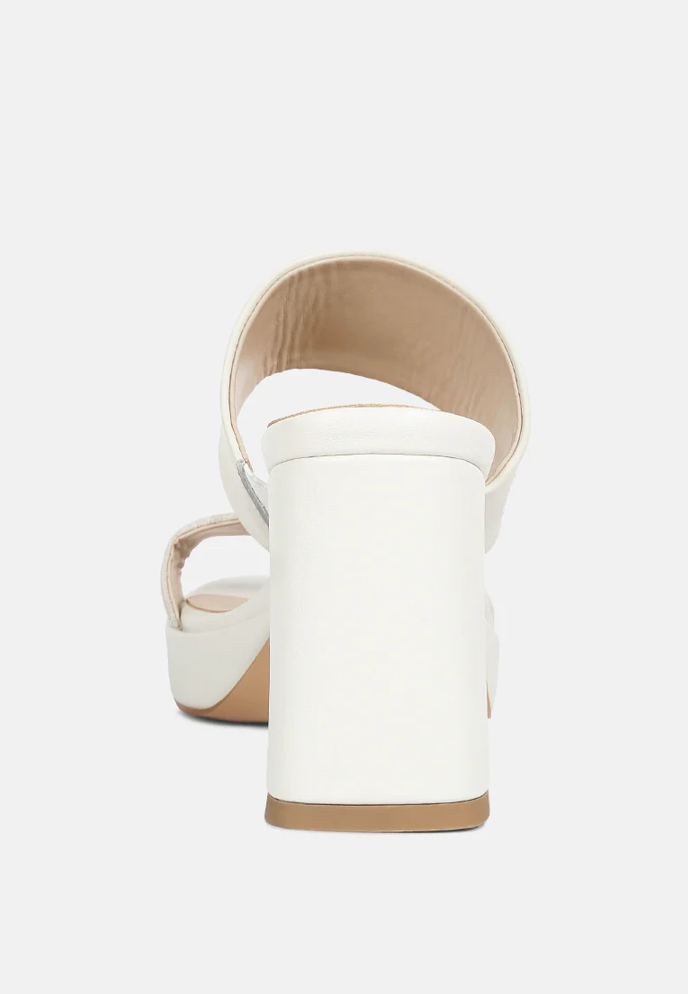 Eddlia Slip On Platform Sandals In Off White - Image 5