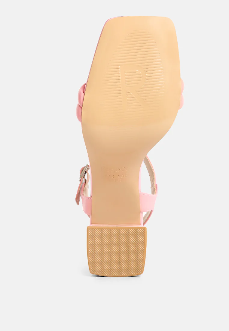 EDYTA Ankle Strap Block Heel Sandals in Pink - Image 7