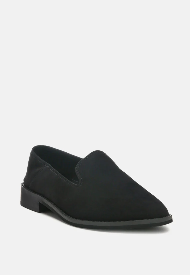 OLIWIA Black Classic Suede Loafers - Image 2