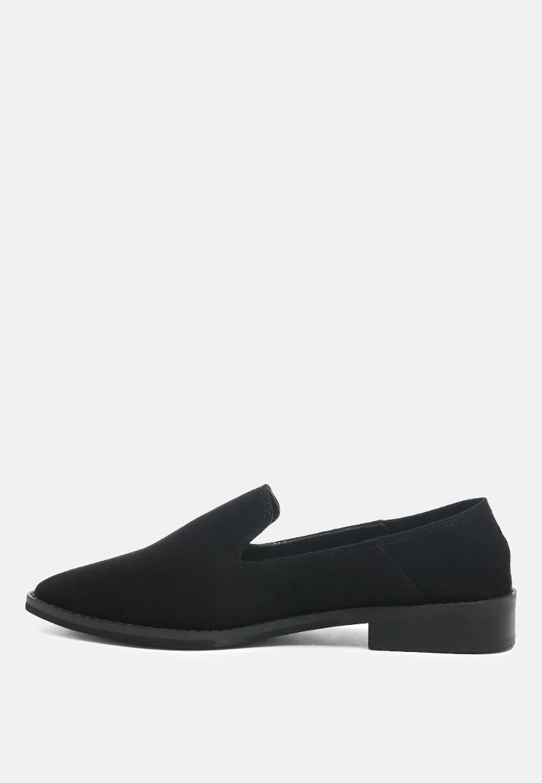 OLIWIA Black Classic Suede Loafers - Image 3
