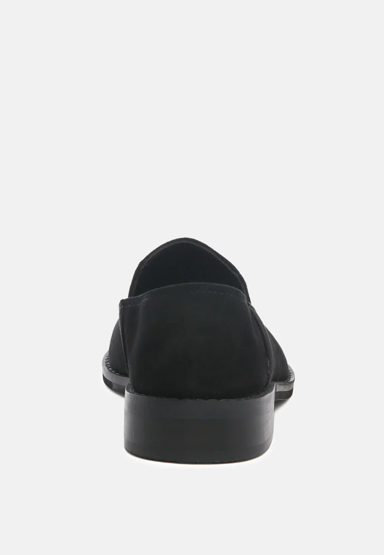 OLIWIA Black Classic Suede Loafers - Image 5