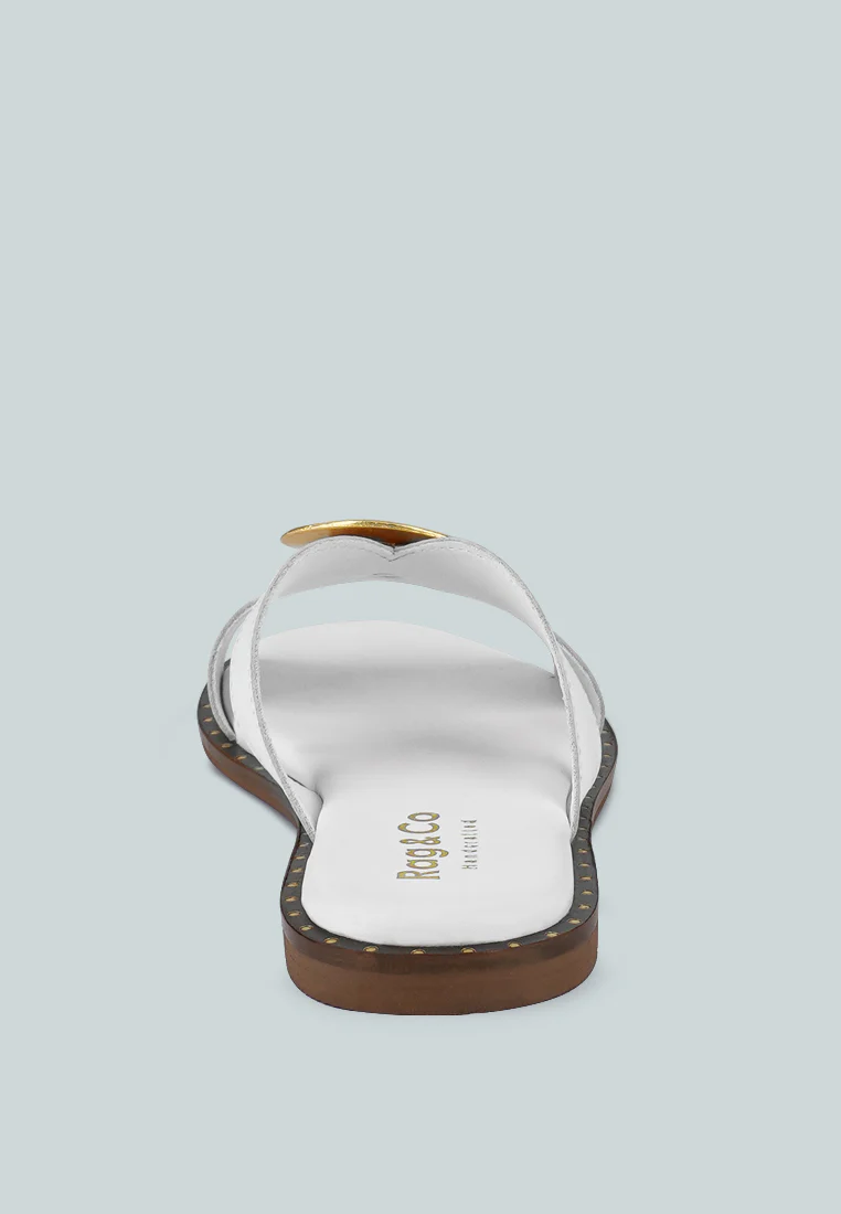 EUDORA Embellished White Slip-ons - Image 3