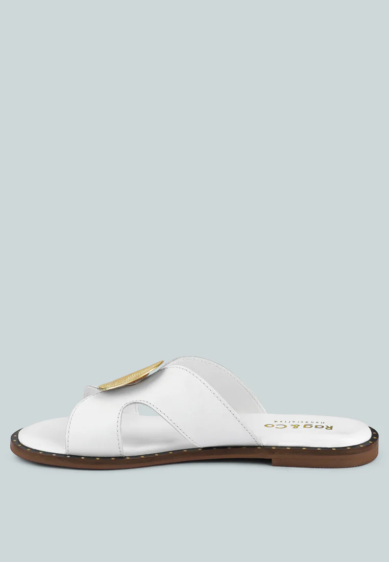 EUDORA Embellished White Slip-ons - Image 4