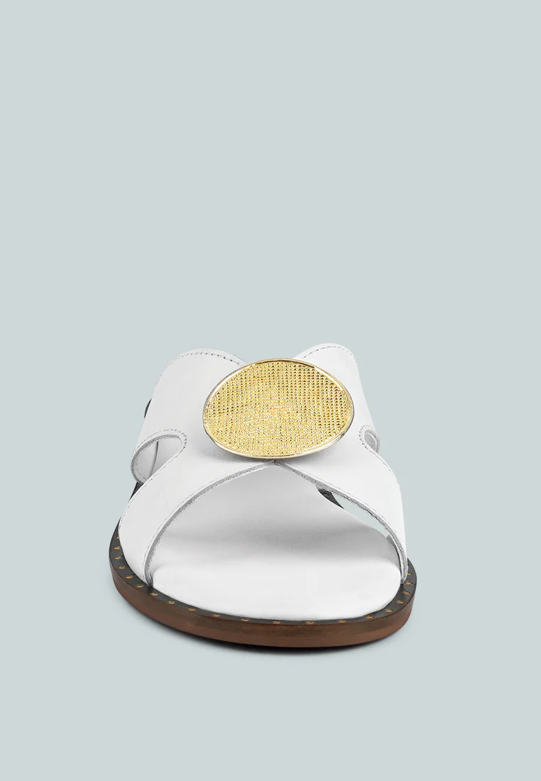 EUDORA Embellished White Slip-ons - Image 5