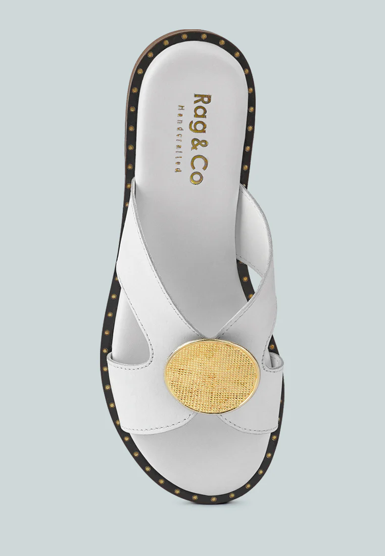 EUDORA Embellished White Slip-ons - Image 6
