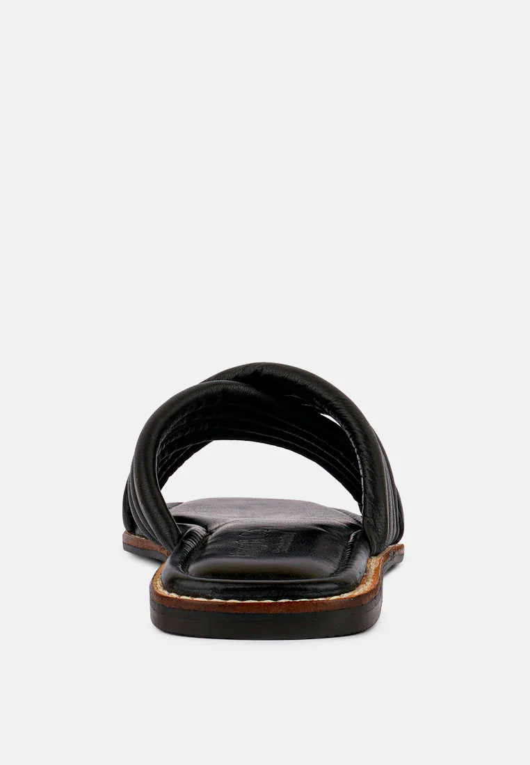 EURA Black Quilted Leather Flats - Image 5