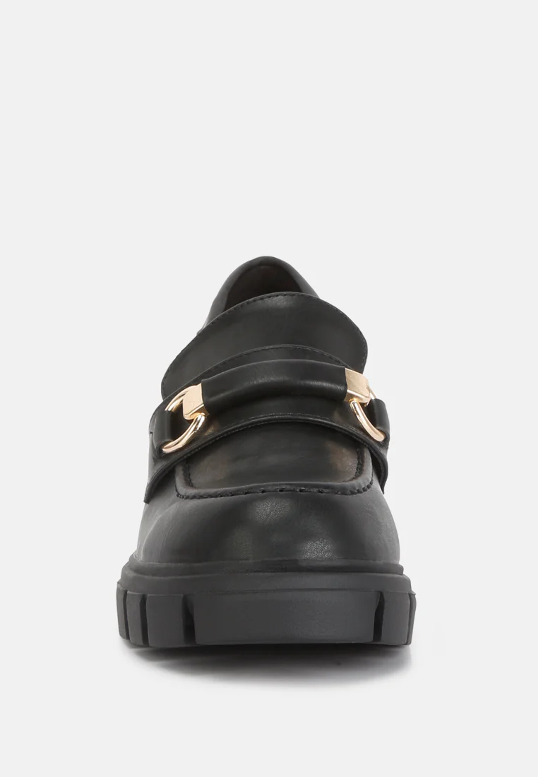 Evangeline chunky platform loafers in Black - Image 4