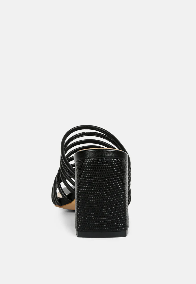 Fairleigh Black Strappy Slip On Sandals - Image 4