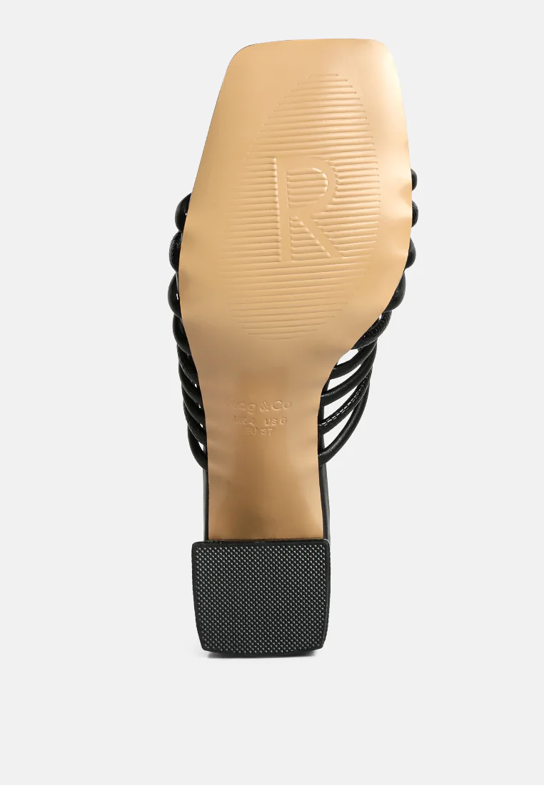 Fairleigh Black Strappy Slip On Sandals - Image 6