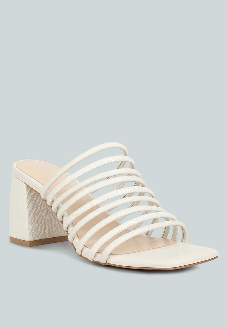 Fairleigh Off White Strappy Slip On Sandals - Image 3