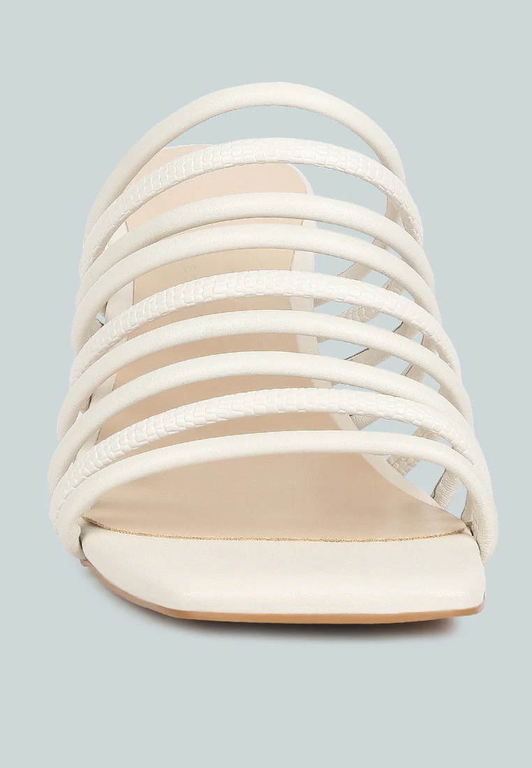 Fairleigh Off White Strappy Slip On Sandals - Image 4