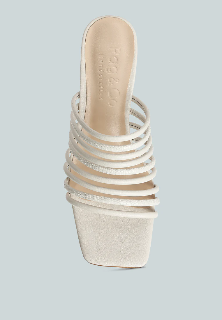 Fairleigh Off White Strappy Slip On Sandals - Image 6