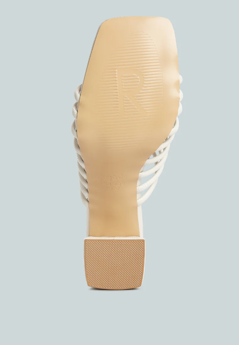 Fairleigh Off White Strappy Slip On Sandals - Image 7