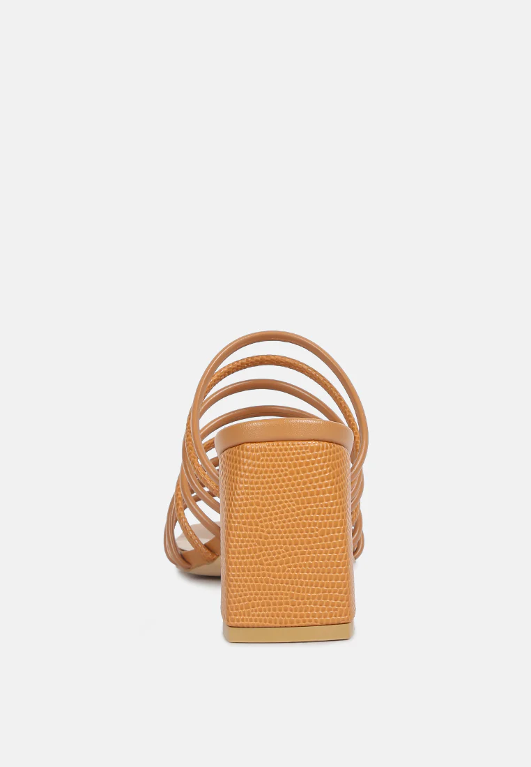 Fairleigh Tan Strappy Slip On Sandals - Image 4