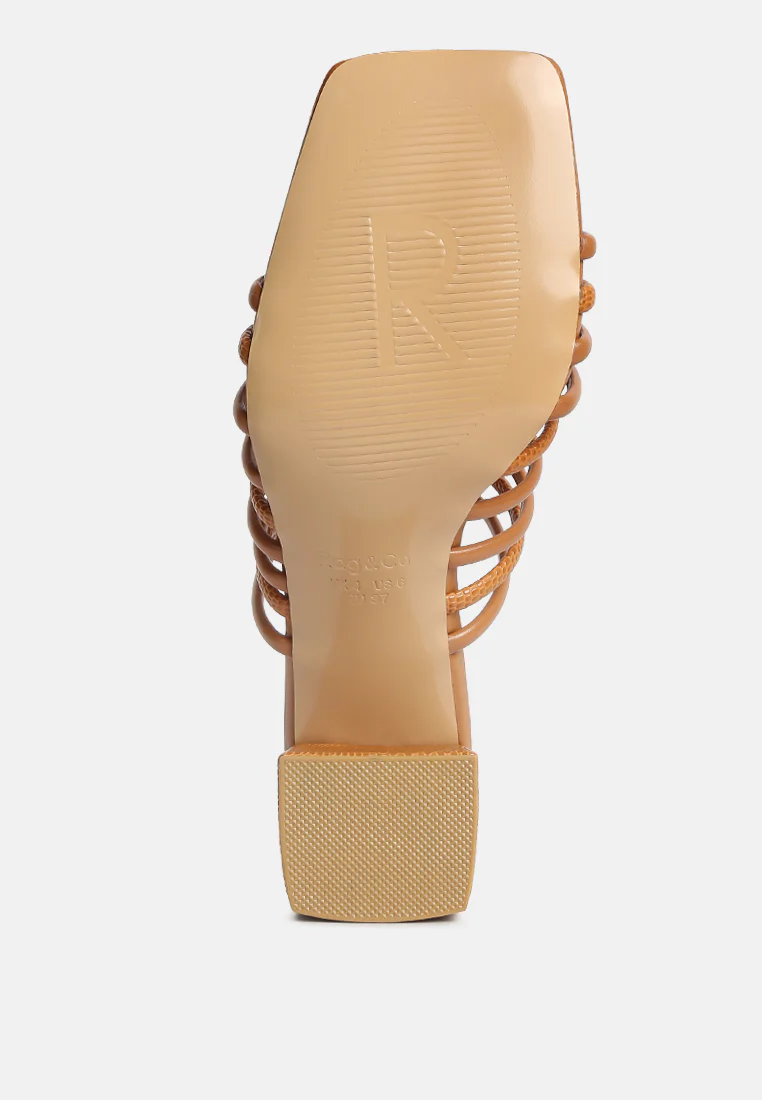 Fairleigh Tan Strappy Slip On Sandals - Image 6