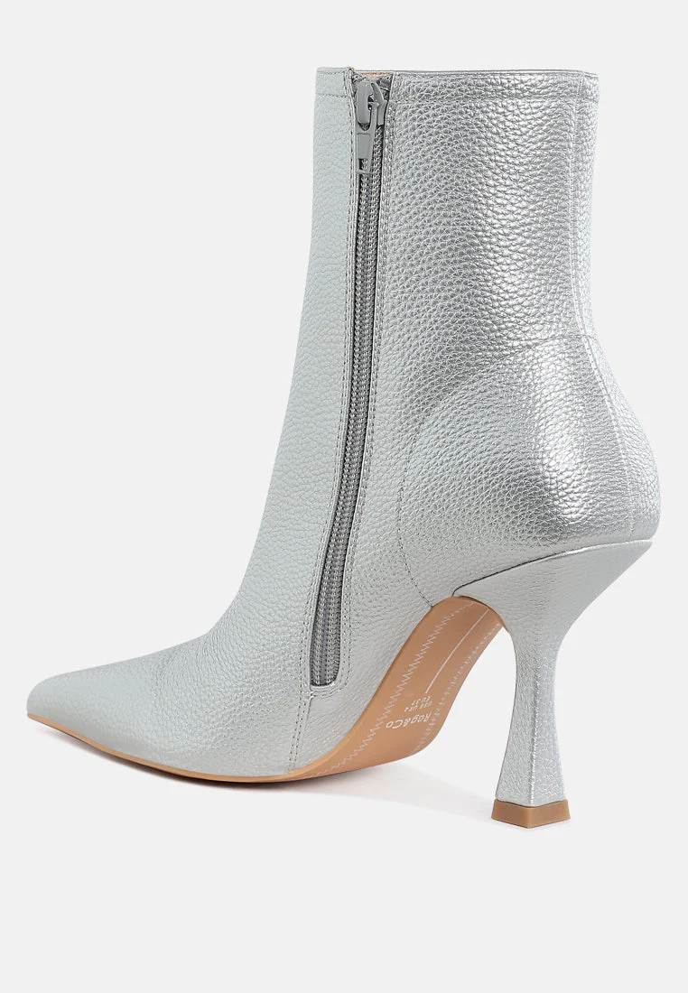 Farnak Metallic Pointed Toe Ankle Boots - Image 3