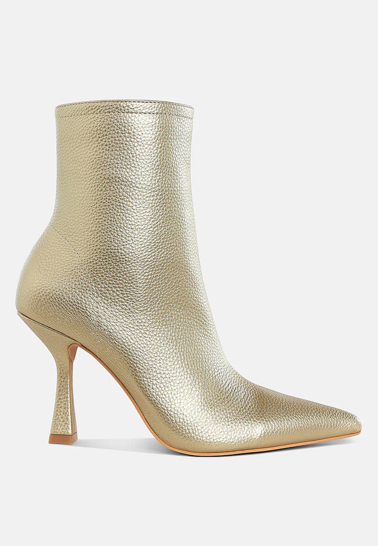 Farnak Metallic Pointed Toe Ankle Boots - Image 6