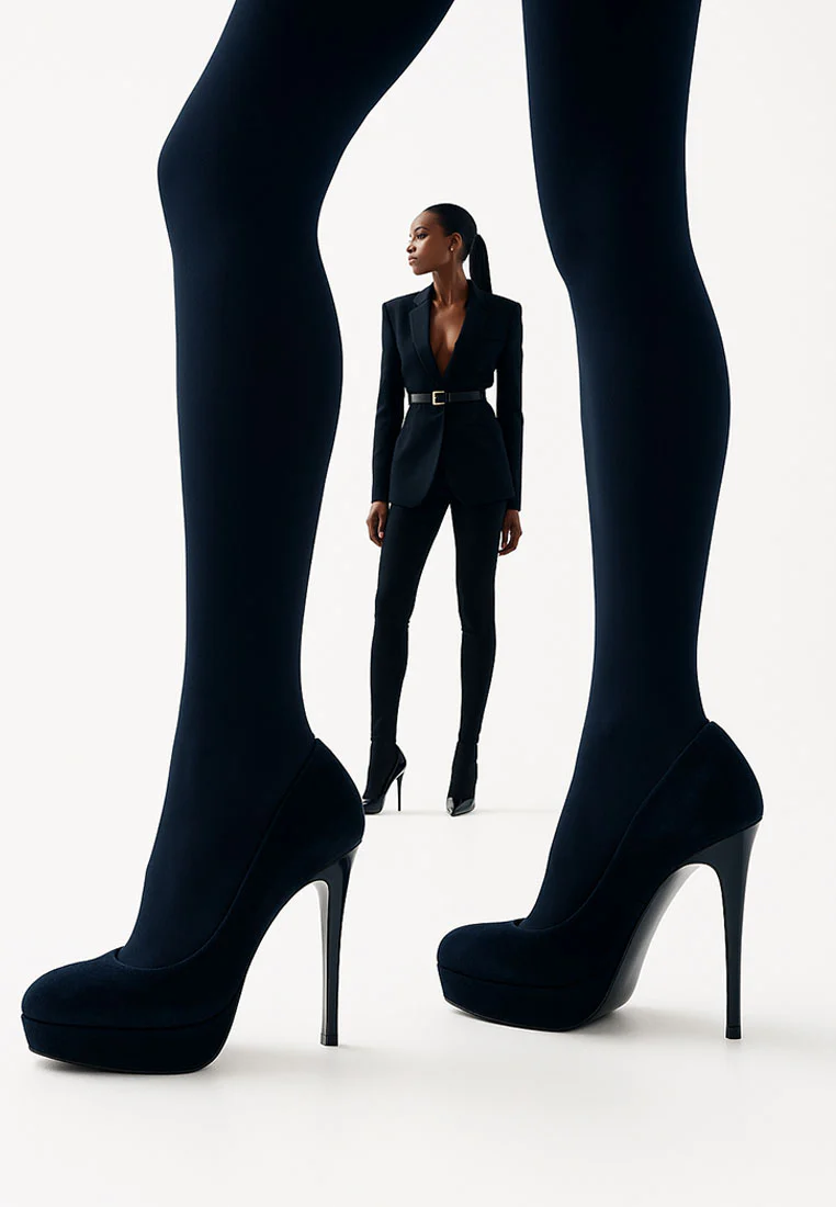 FAUSTINE Black Stiletto Pump Sandals - Image 2